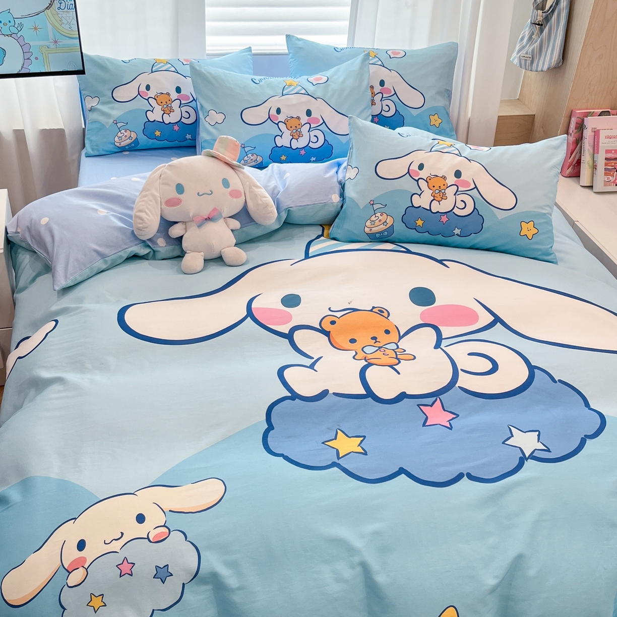 91家纺网 家纺一手货源 找家纺 孩子王家纺 2026新款卡通全棉纯棉正版授权大版三丽鸥系列四件套 棉花糖大耳狗