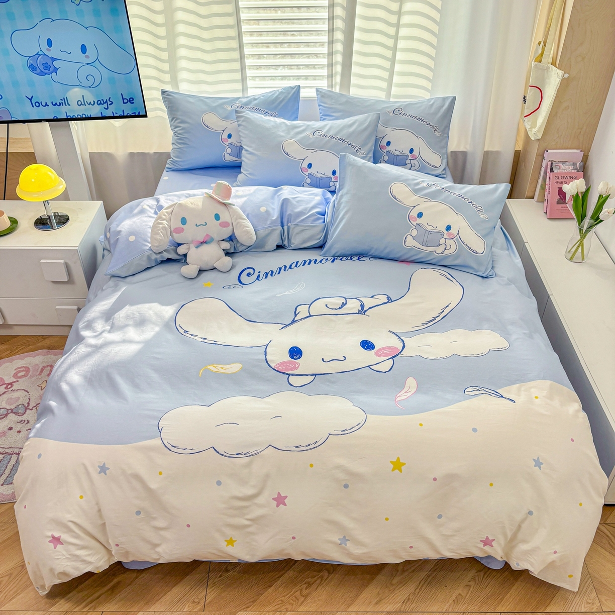 孩子王家纺 2026新款卡通全棉纯棉正版授权大版三丽鸥系列四件套 欢乐大耳狗