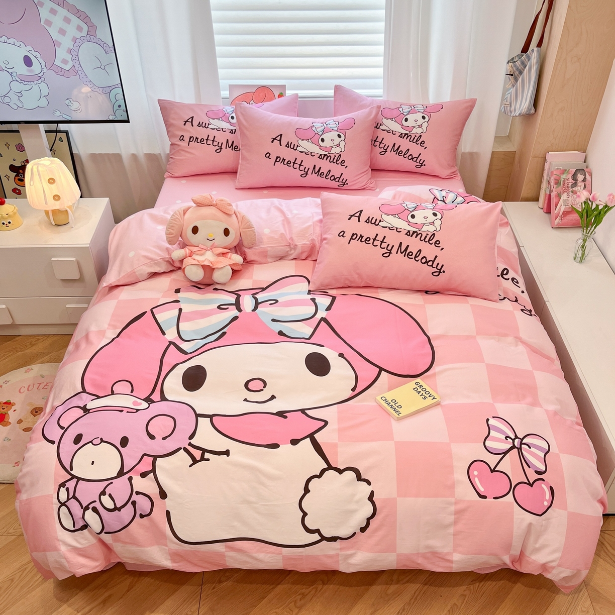 91家纺网 家纺一手货源 找家纺 孩子王家纺 2026新款卡通全棉纯棉正版授权大版三丽鸥系列四件套 好伙伴