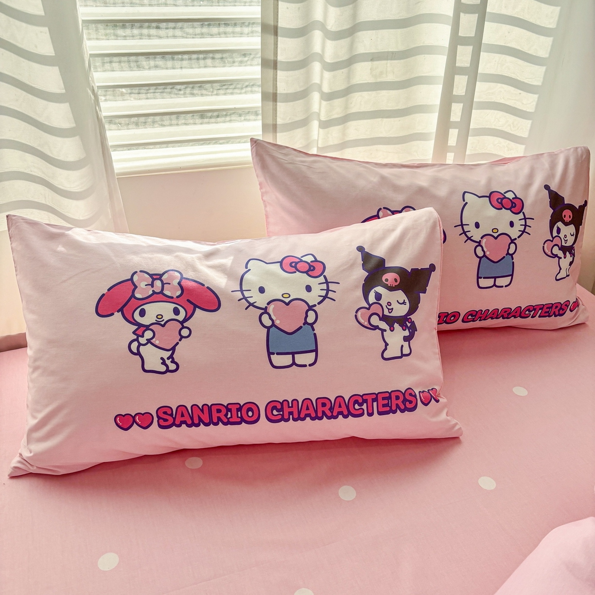 91家纺网 家纺一手货源 找家纺 孩子王家纺 2026新款卡通全棉纯棉正版授权大版三丽鸥系列四件套 马卡龙三丽鸥