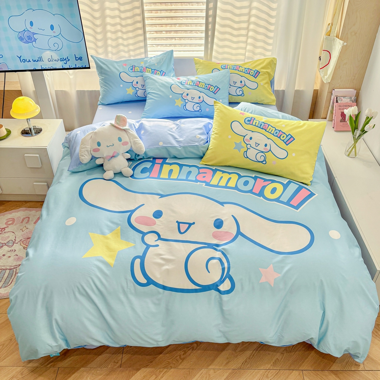 孩子王家纺 2026新款卡通全棉纯棉正版授权大版三丽鸥系列四件套 星光大耳狗