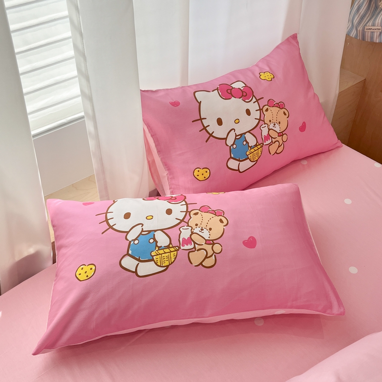 91家纺网 家纺一手货源 找家纺 孩子王家纺 2026新款卡通全棉纯棉正版授权大版三丽鸥系列四件套 温柔kt