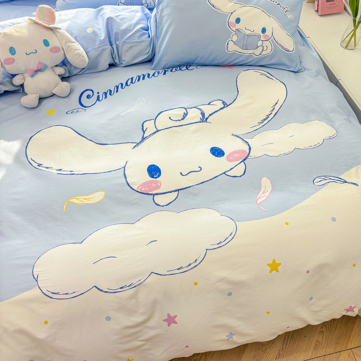 91家纺网 家纺一手货源 找家纺 孩子王家纺 2026新款卡通全棉纯棉正版授权大版三丽鸥系列四件套 欢乐大耳狗