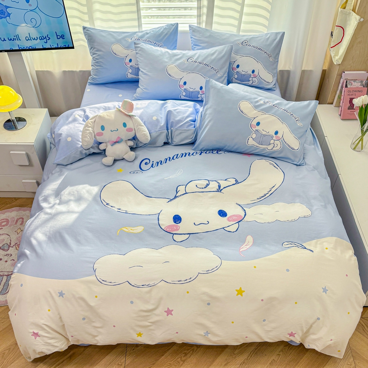 91家纺网 家纺一手货源 找家纺 孩子王家纺 2026新款卡通全棉纯棉正版授权大版三丽鸥系列四件套 欢乐大耳狗