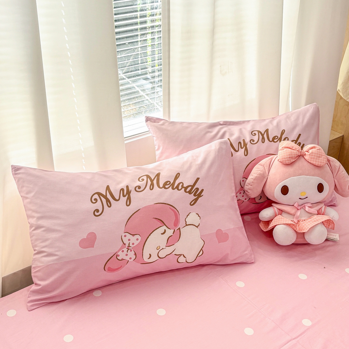 91家纺网 家纺一手货源 找家纺 孩子王家纺 2026新款卡通全棉纯棉正版授权大版三丽鸥系列四件套 美乐蒂日记