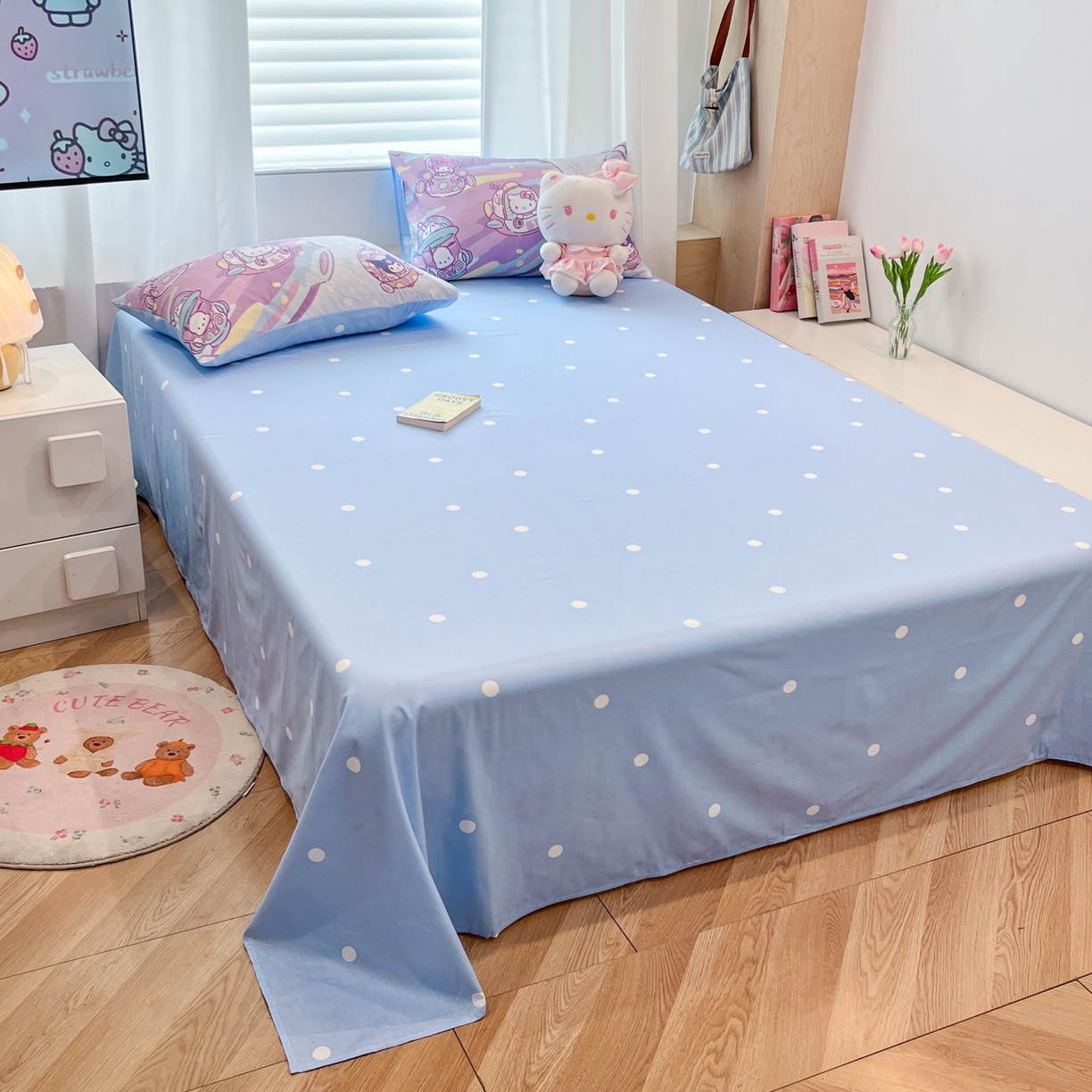 91家纺网 家纺一手货源 找家纺 孩子王家纺 2026新款卡通全棉纯棉正版授权大版三丽鸥系列四件套 梦幻家族