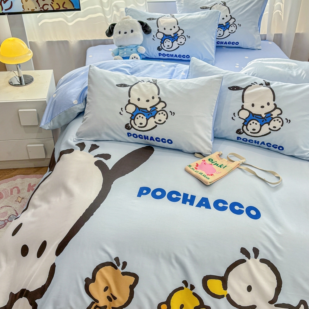 91家纺网 家纺一手货源 找家纺 孩子王家纺 2026新款卡通全棉纯棉正版授权大版三丽鸥系列四件套 童年帕恰