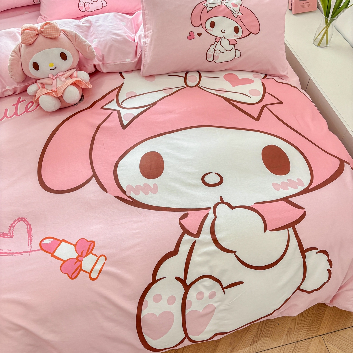 91家纺网 家纺一手货源 找家纺 孩子王家纺 2026新款卡通全棉纯棉正版授权大版三丽鸥系列四件套 仙仙美乐蒂