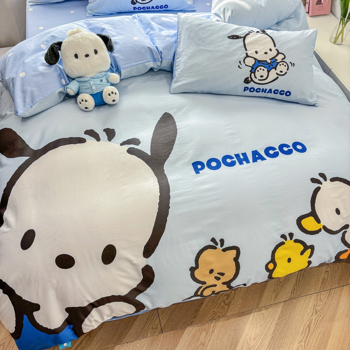 91家纺网 家纺一手货源 找家纺 孩子王家纺 2026新款卡通全棉纯棉正版授权大版三丽鸥系列四件套 童年帕恰