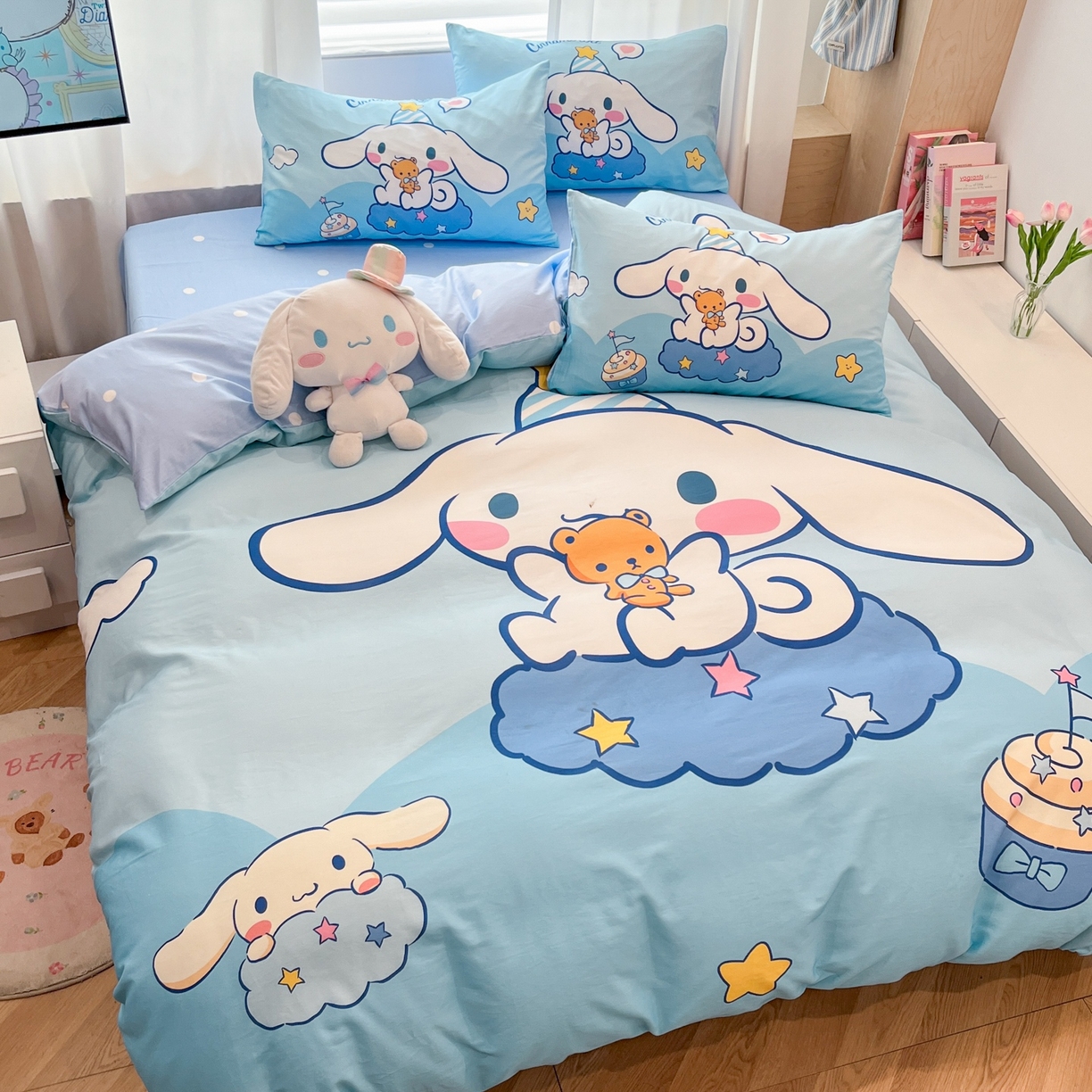 91家纺网 家纺一手货源 找家纺 孩子王家纺 2026新款卡通全棉纯棉正版授权大版三丽鸥系列四件套 棉花糖大耳狗