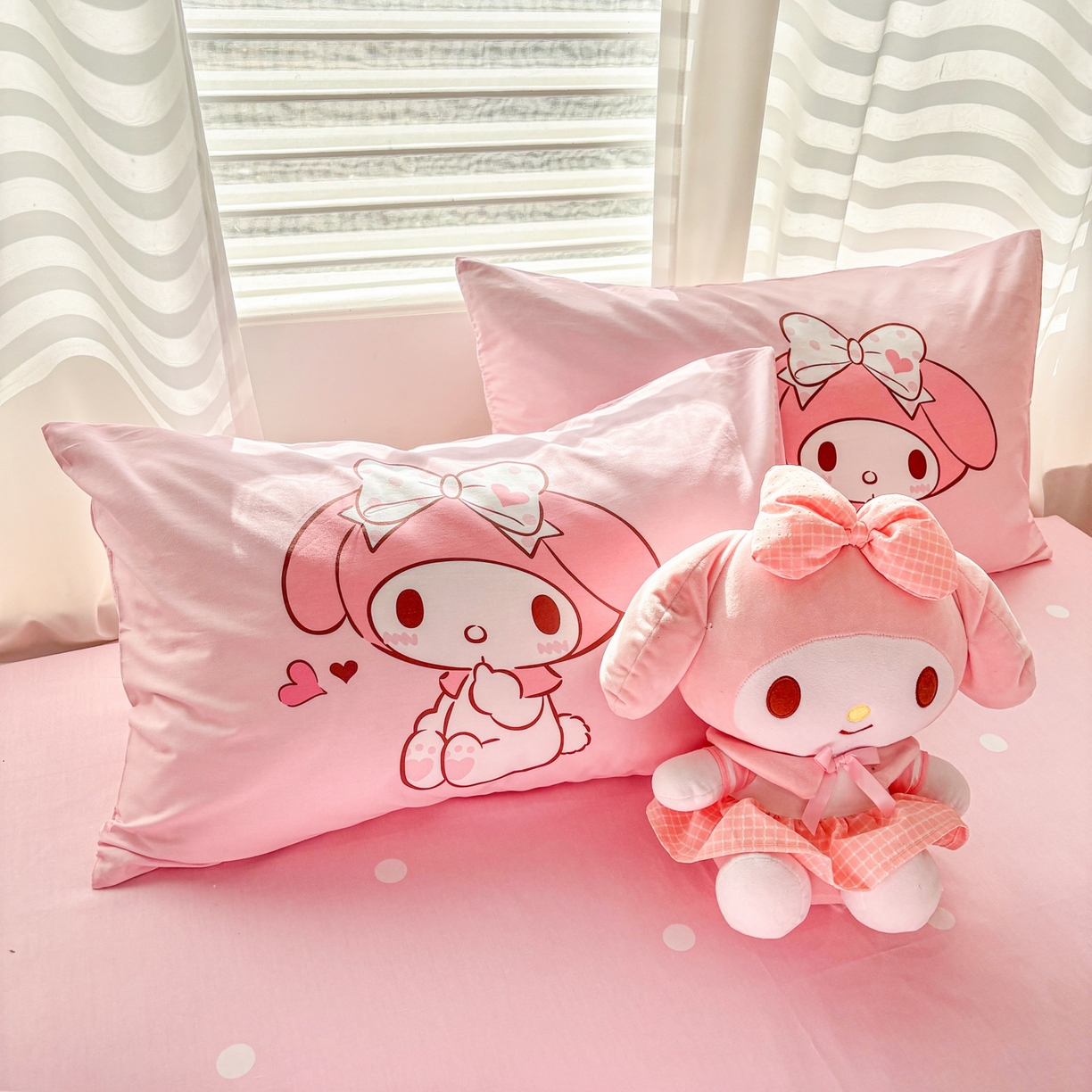 91家纺网 家纺一手货源 找家纺 孩子王家纺 2026新款卡通全棉纯棉正版授权大版三丽鸥系列四件套 仙仙美乐蒂