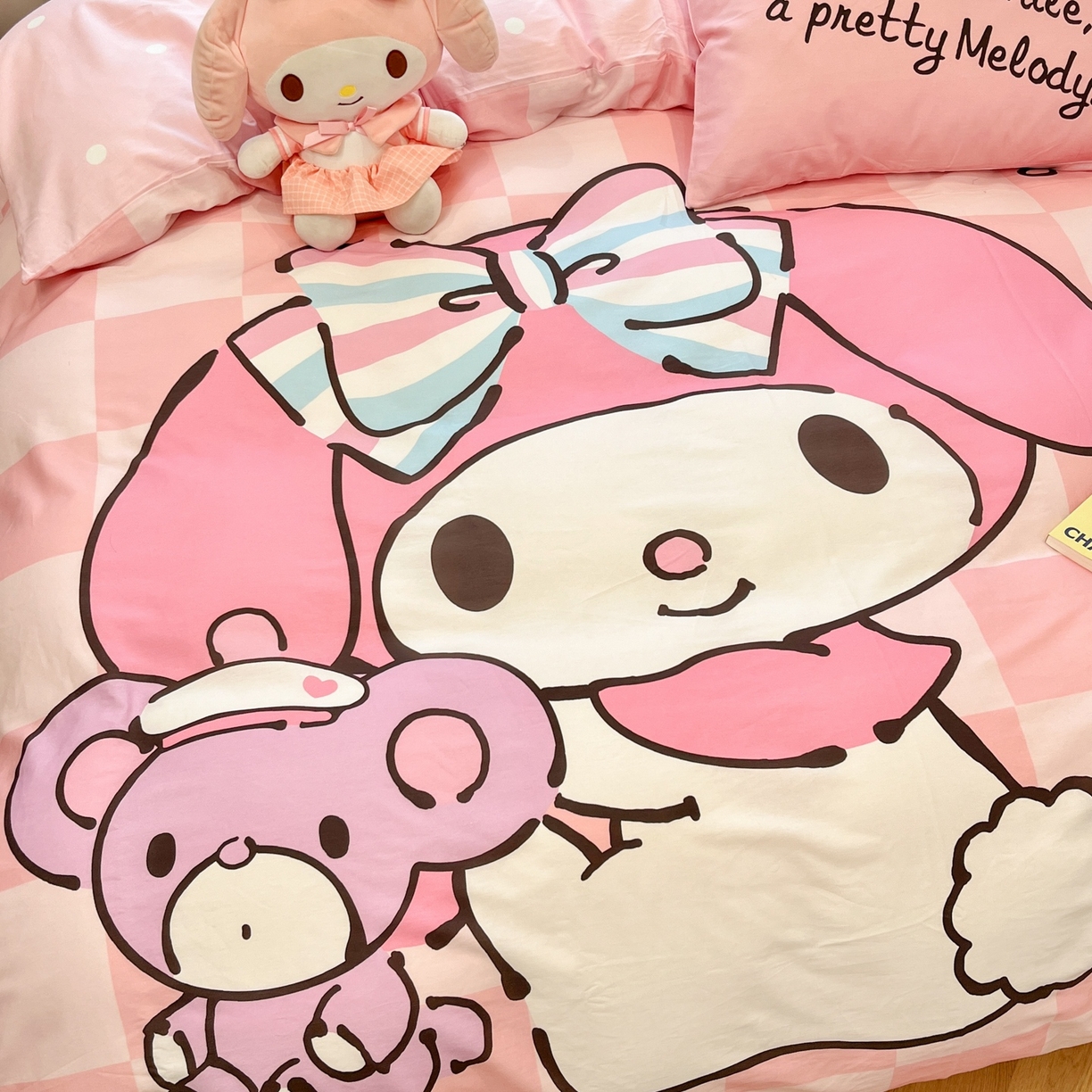 91家纺网 家纺一手货源 找家纺 孩子王家纺 2026新款卡通全棉纯棉正版授权大版三丽鸥系列四件套 好伙伴