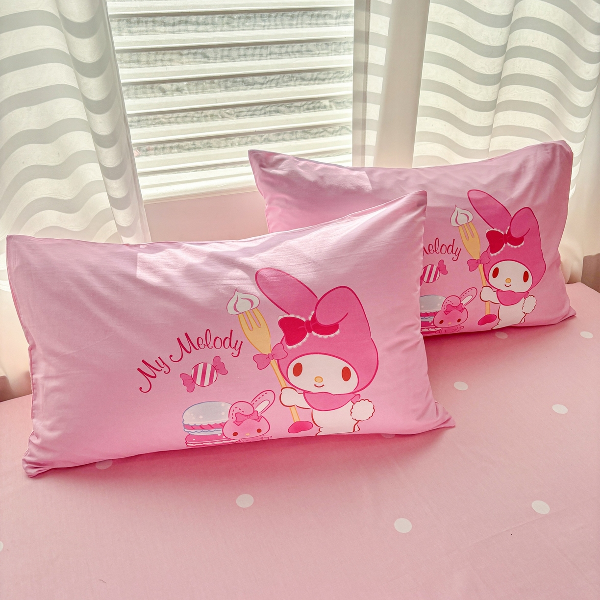 91家纺网 家纺一手货源 找家纺 孩子王家纺 2026新款卡通全棉纯棉正版授权大版三丽鸥系列四件套 蛋糕美乐蒂