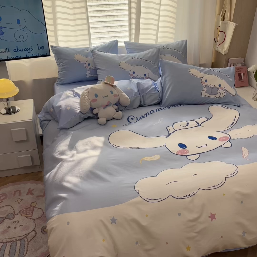 91家纺网 家纺一手货源 找家纺 孩子王家纺 2026新款卡通全棉纯棉正版授权大版三丽鸥系列四件套 欢乐大耳狗