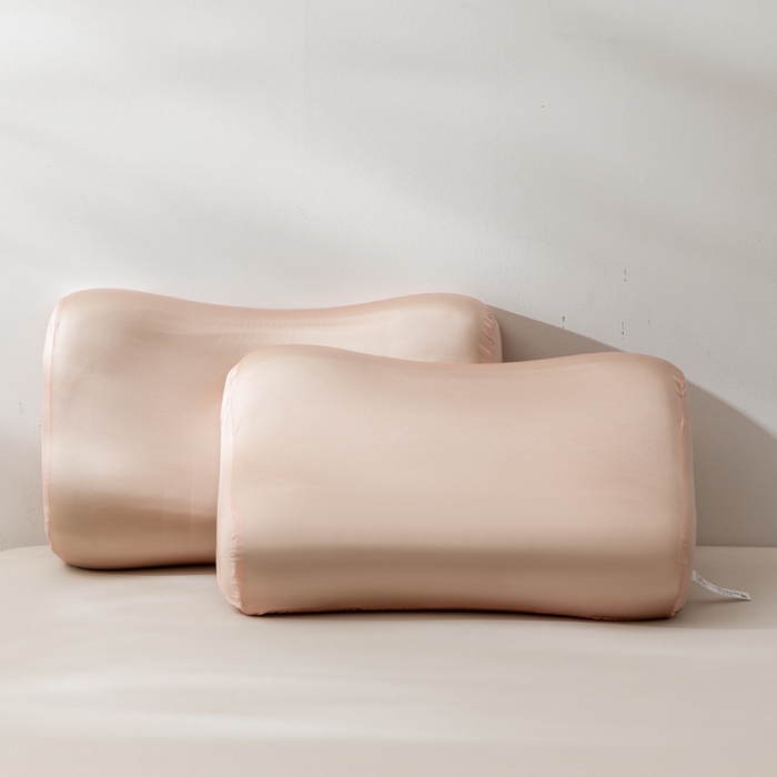 91家纺网 家纺一手货源 找家纺 七夜居 2026新款磁石枕玉石枕生物基聚氨酯零压力双拼慢回弹枕芯枕头 粉玉