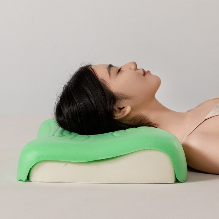 91家纺网 家纺一手货源 找家纺 七夜居 2026新款磁石枕玉石枕生物基聚氨酯零压力双拼慢回弹枕芯枕头 粉玉