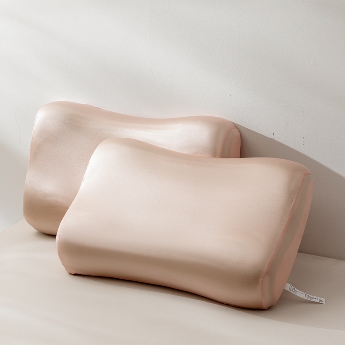 91家纺网 家纺一手货源 找家纺 七夜居 2026新款磁石枕玉石枕生物基聚氨酯零压力双拼慢回弹枕芯枕头 粉玉