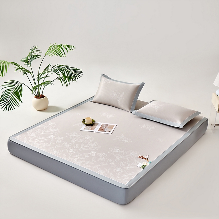 91家纺网 家纺一手货源 找家纺 （总）小牛席业 2026新款【实拍风格】双PE凉感-百合清凉冰丝席系列（床笠款）凉席藤席冰藤席冰丝席竹席