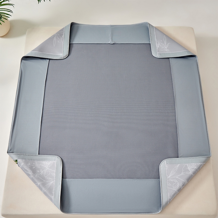 91家纺网 家纺一手货源 找家纺 小牛席业 2026新款【实拍风格】双PE凉感-百合清凉冰丝席系列（床笠款） 灰色