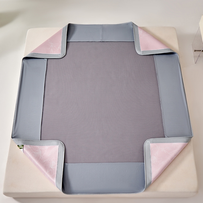 91家纺网 家纺一手货源 找家纺 小牛席业 2026新款【实拍风格】双PE凉感-百合清凉冰丝席系列（床笠款） 粉色