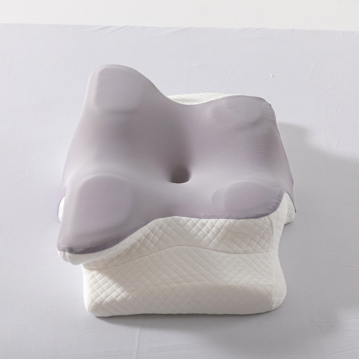 91家纺网 家纺一手货源 找家纺 七夜居 2026新款跨境支撑性牛角枕飞机枕碟形枕枕头慢回弹枕芯 灰色