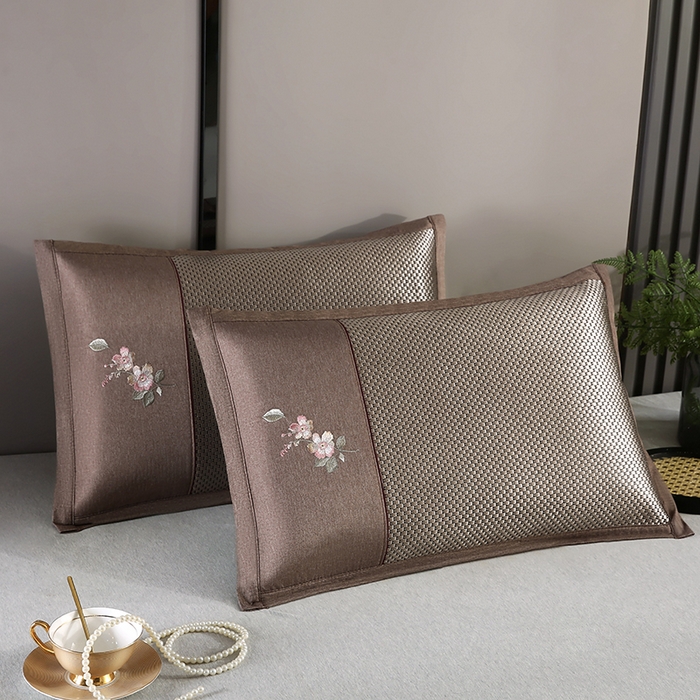 91家纺网 家纺一手货源 找家纺 （总）小牛席业 2026新款冰藤夏凉枕套【中式刺绣】