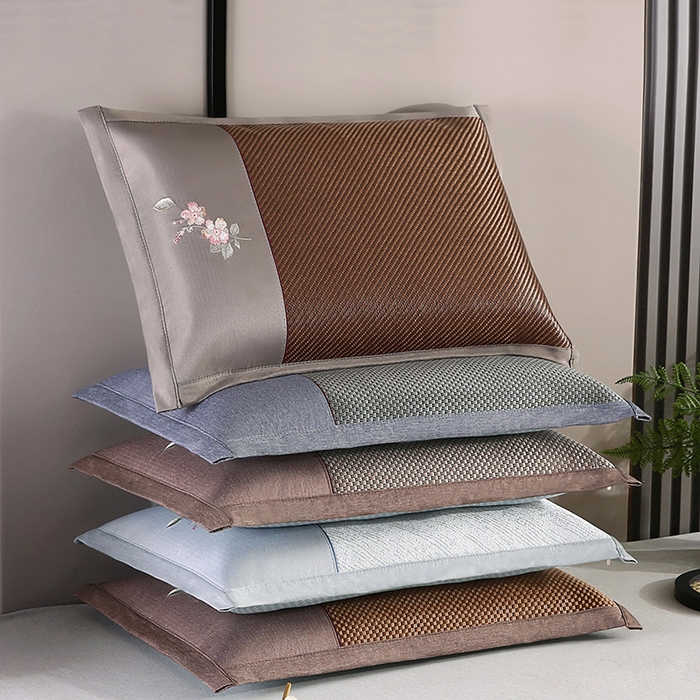 小牛席业 2026新款冰藤夏凉枕套【中式刺绣】 组合图