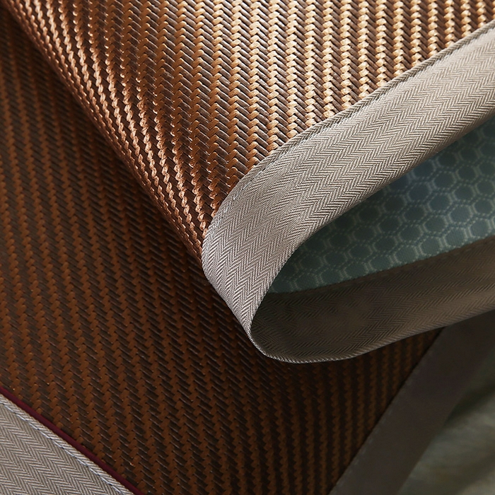 91家纺网 家纺一手货源 找家纺 小牛席业 2026新款冰藤夏凉枕套【中式刺绣】 斜纹冰藤黑咖