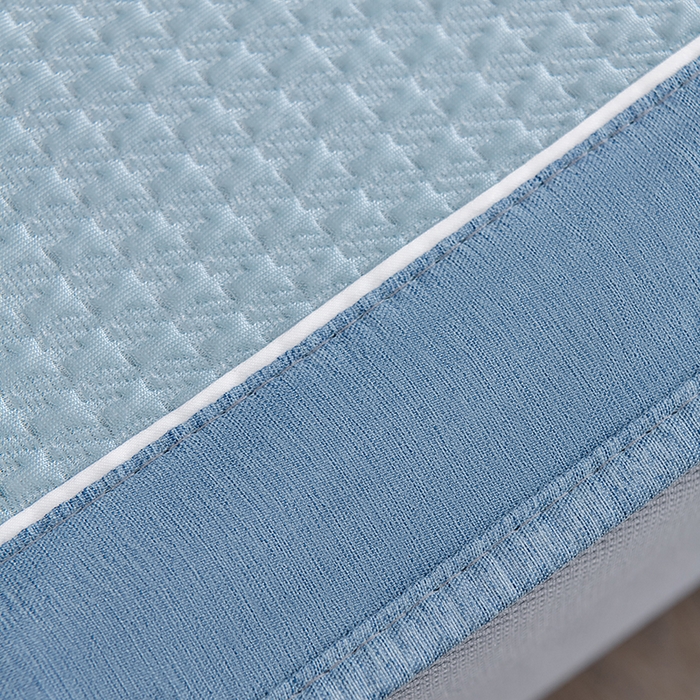 91家纺网 家纺一手货源 找家纺 小牛席业 2026新款经典款-千鸟格冷感豆豆席系列（床笠款） 蓝色