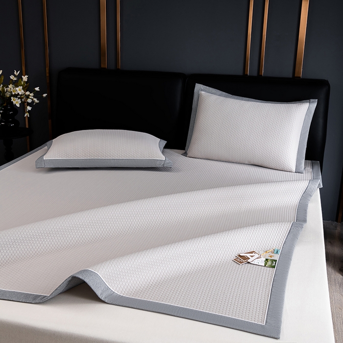 小牛席业 2026新款经典款-千鸟格冷感豆豆席系列 米色