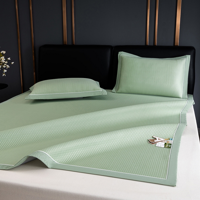 小牛席业 2026新款经典款-千鸟格冷感豆豆席系列 绿色