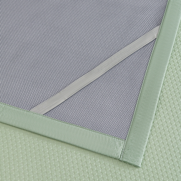 91家纺网 家纺一手货源 找家纺 小牛席业 2026新款经典款-千鸟格冷感豆豆席系列 绿色