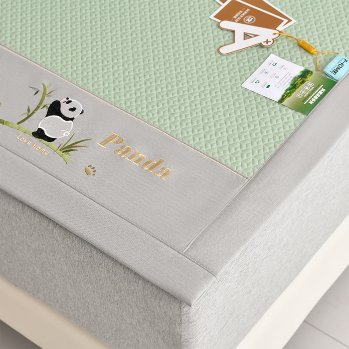 91家纺网 家纺一手货源 找家纺 小牛席业 2026新款爱家熊猫豆豆席系列 绿色