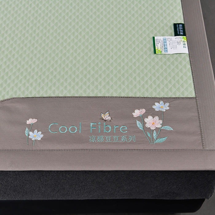 91家纺网 家纺一手货源 找家纺 小牛席业 2026新款7D速冷凉感豆豆席系列 浅绿