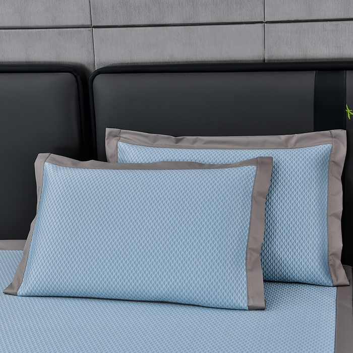 91家纺网 家纺一手货源 找家纺 小牛席业 2026新款7D速冷凉感豆豆席系列 蓝色