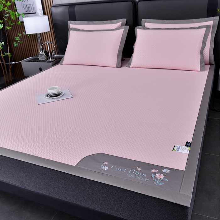 91家纺网 家纺一手货源 找家纺 小牛席业 2026新款7D速冷凉感豆豆席系列 粉色