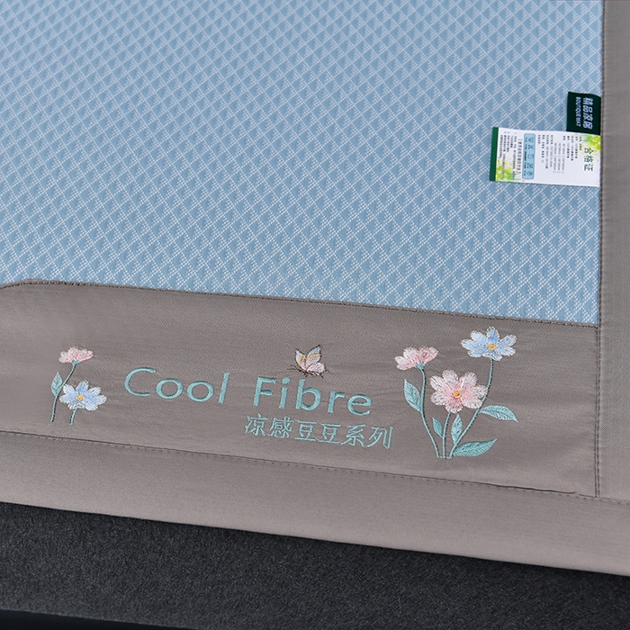 91家纺网 家纺一手货源 找家纺 小牛席业 2026新款7D速冷凉感豆豆席系列 蓝色