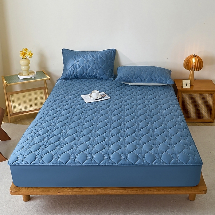 91家纺网 家纺一手货源 找家纺 （总）彩亿家纺 2026新款A类纯棉夹棉床笠三件套全包防滑床垫保护套-棉花