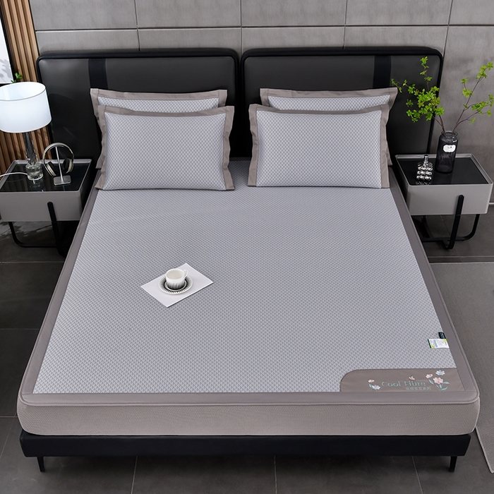 91家纺网 家纺一手货源 找家纺 小牛席业 2026新款7D速冷凉感豆豆席系列（床笠款） 灰色