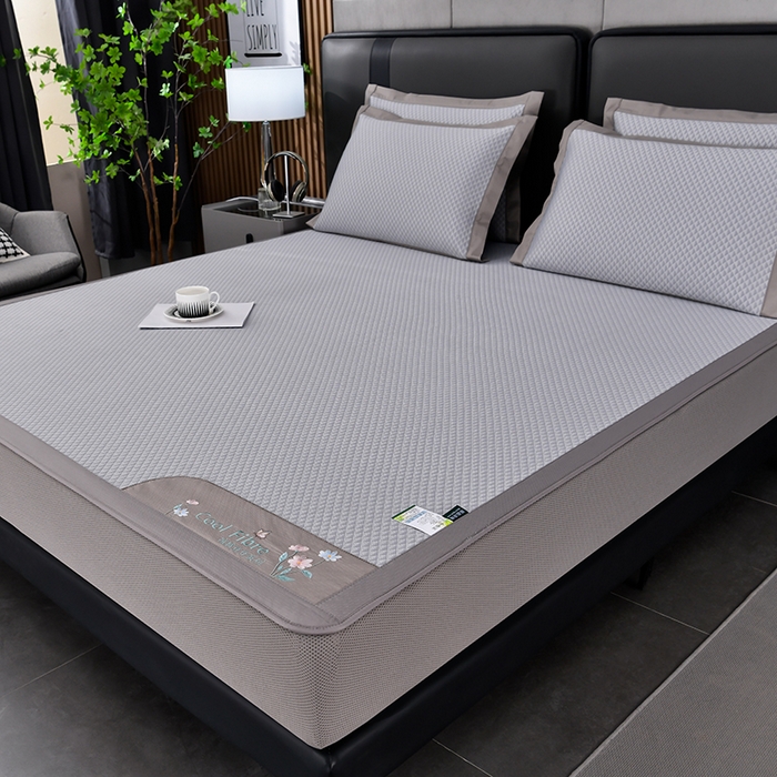 91家纺网 家纺一手货源 找家纺 小牛席业 2026新款7D速冷凉感豆豆席系列（床笠款） 灰色