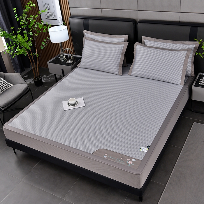 91家纺网 家纺一手货源 找家纺 小牛席业 2026新款7D速冷凉感豆豆席系列（床笠款） 灰色