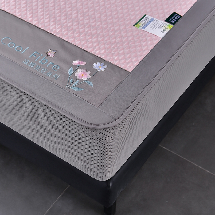 91家纺网 家纺一手货源 找家纺 小牛席业 2026新款7D速冷凉感豆豆席系列（床笠款） 粉色