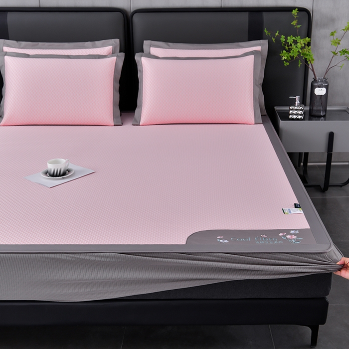 小牛席业 2026新款7D速冷凉感豆豆席系列（床笠款） 粉色