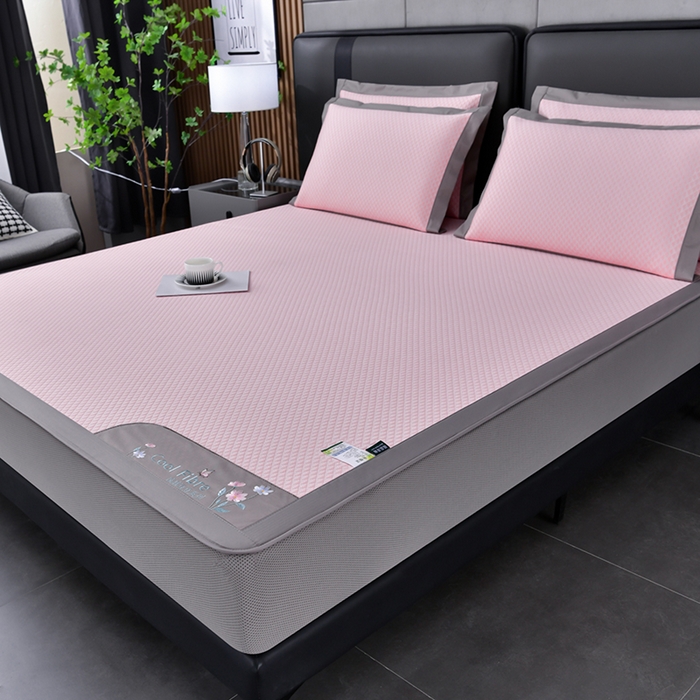 91家纺网 家纺一手货源 找家纺 小牛席业 2026新款7D速冷凉感豆豆席系列（床笠款） 粉色