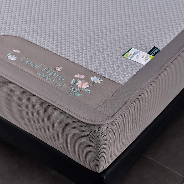 91家纺网 家纺一手货源 找家纺 小牛席业 2026新款7D速冷凉感豆豆席系列（床笠款） 灰色