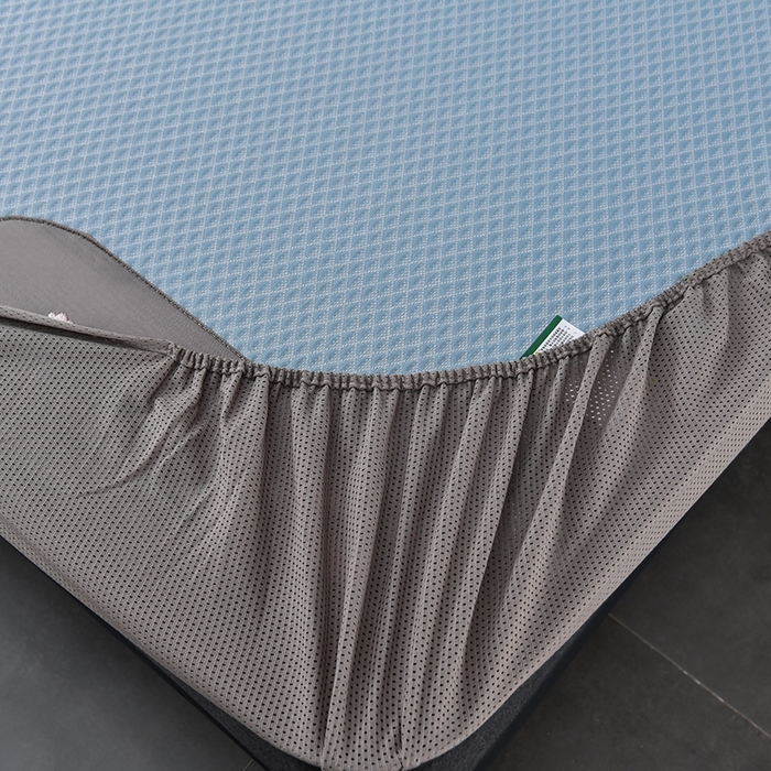 91家纺网 家纺一手货源 找家纺 小牛席业 2026新款7D速冷凉感豆豆席系列（床笠款） 天蓝