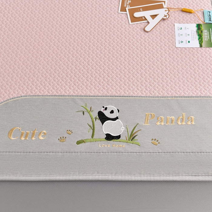 91家纺网 家纺一手货源 找家纺 （总）小牛席业 2026新款爱家熊猫冷感豆豆席系列（床笠款）凉席藤席冰藤席冰丝席竹席乳胶席凉感豆豆席