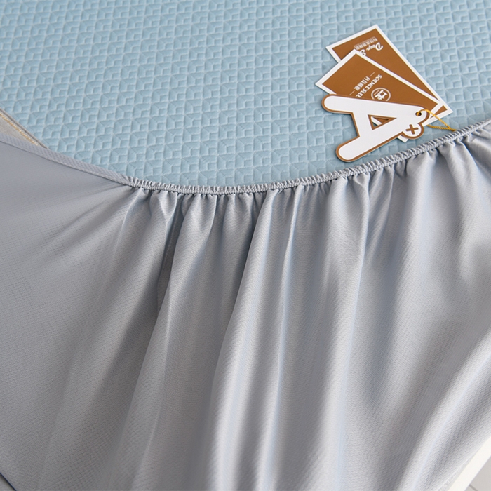 91家纺网 家纺一手货源 找家纺 小牛席业 2026新款爱家熊猫冷感豆豆席系列（床笠款） 蓝色