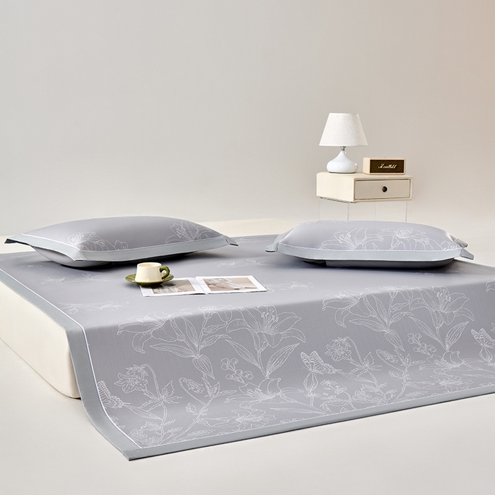 91家纺网 家纺一手货源 找家纺 （总）小牛席业 2026新款【实拍风格】双PE凉感-百合清凉冰丝席系列凉席藤席冰藤席冰丝席PE大提花