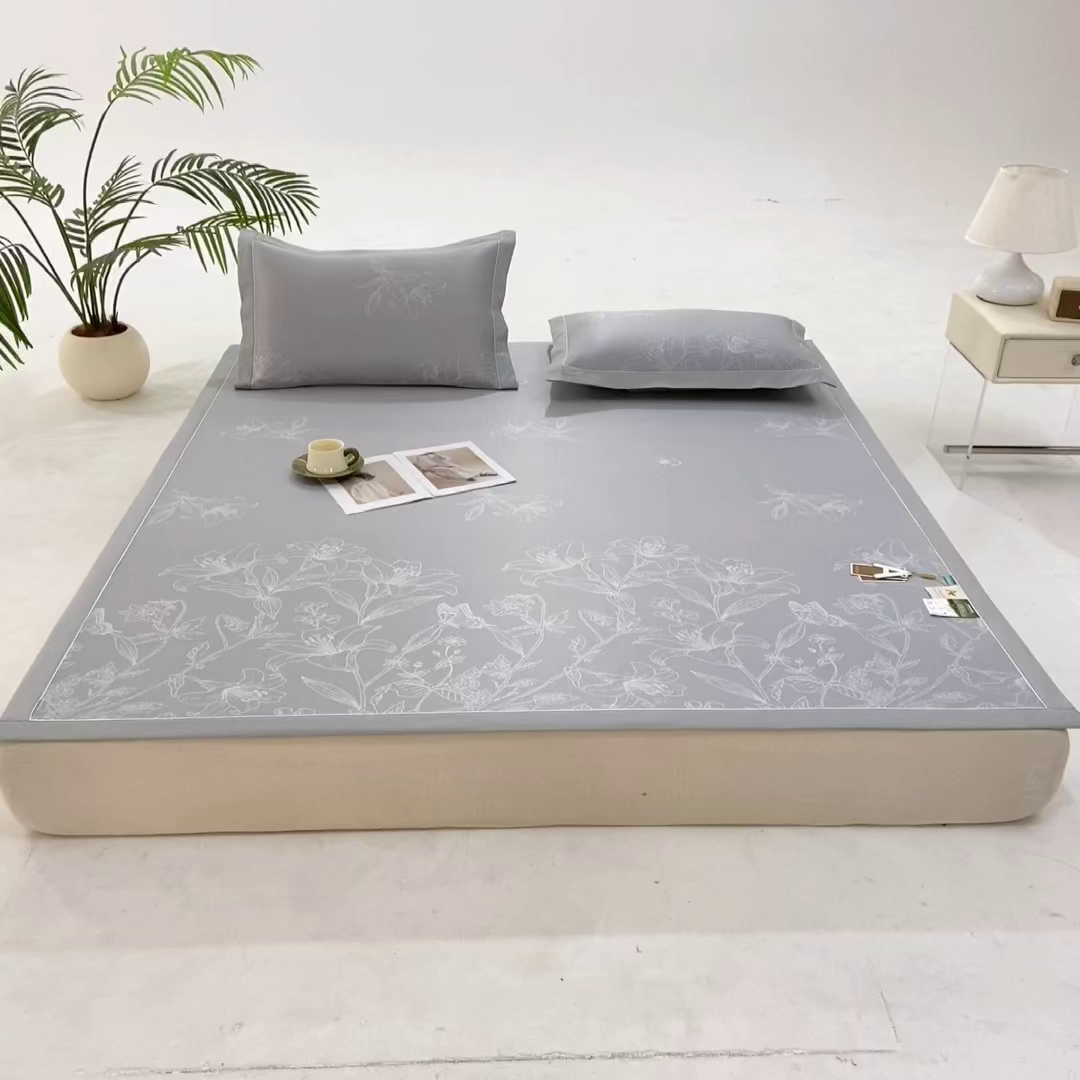 91家纺网 家纺一手货源 找家纺 （总）小牛席业 2026新款【实拍风格】双PE凉感-百合清凉冰丝席系列凉席藤席冰藤席冰丝席PE大提花